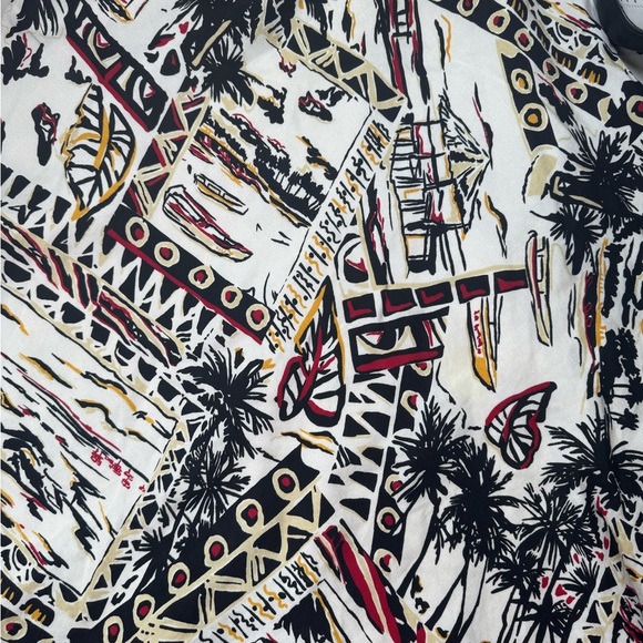 Vintage Alexandra Bartlett Abstract Print Dress | Size 12 | Linen Blend Tropical - Picture 9 of 10